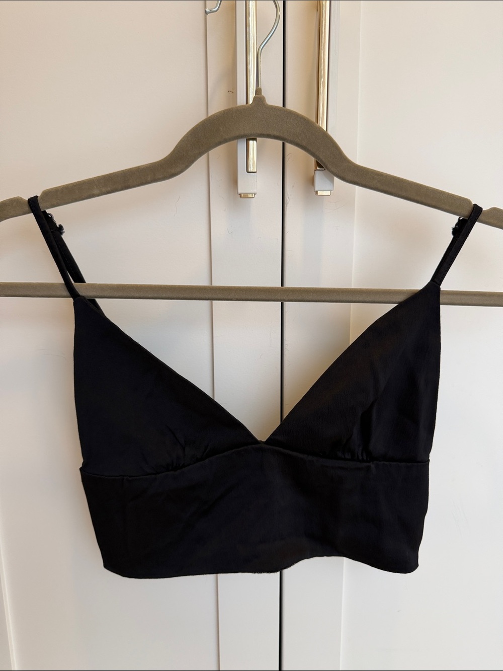 Black V-Neck Bralette Going out Top